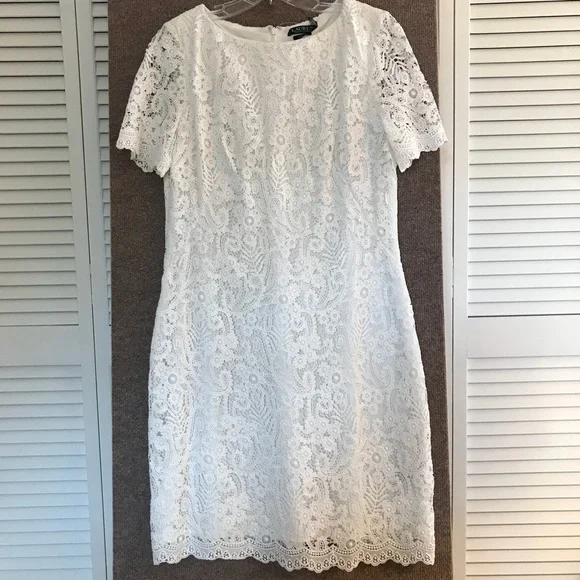 chinese dress ladies Off White Collared Crochet Lace Sleeveless Mini Dress main image 0